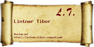 Lintner Tibor névjegykártya